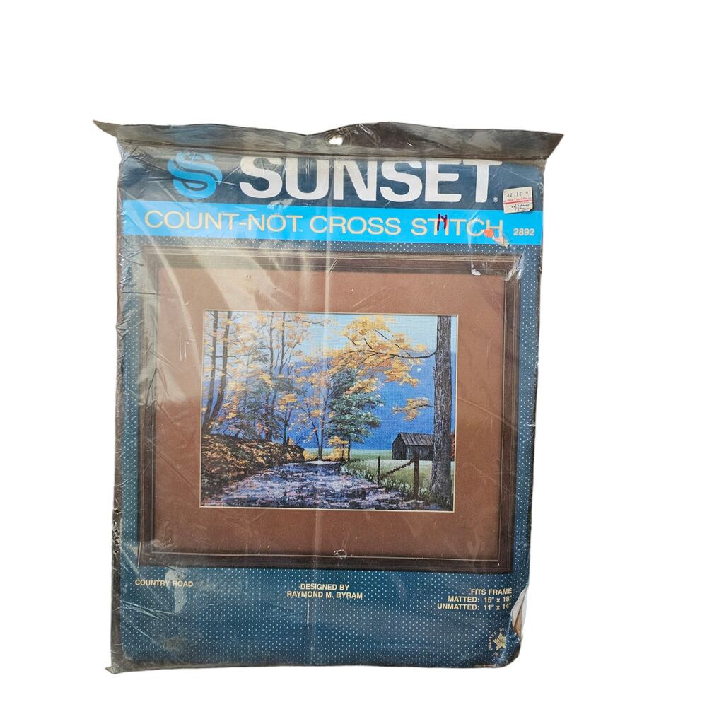Sunset Non Count Crosstitch Kit Country Road 18" X 15" Matted